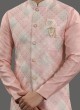 Thread Work Art Silk Nehru Jacket Set For Men